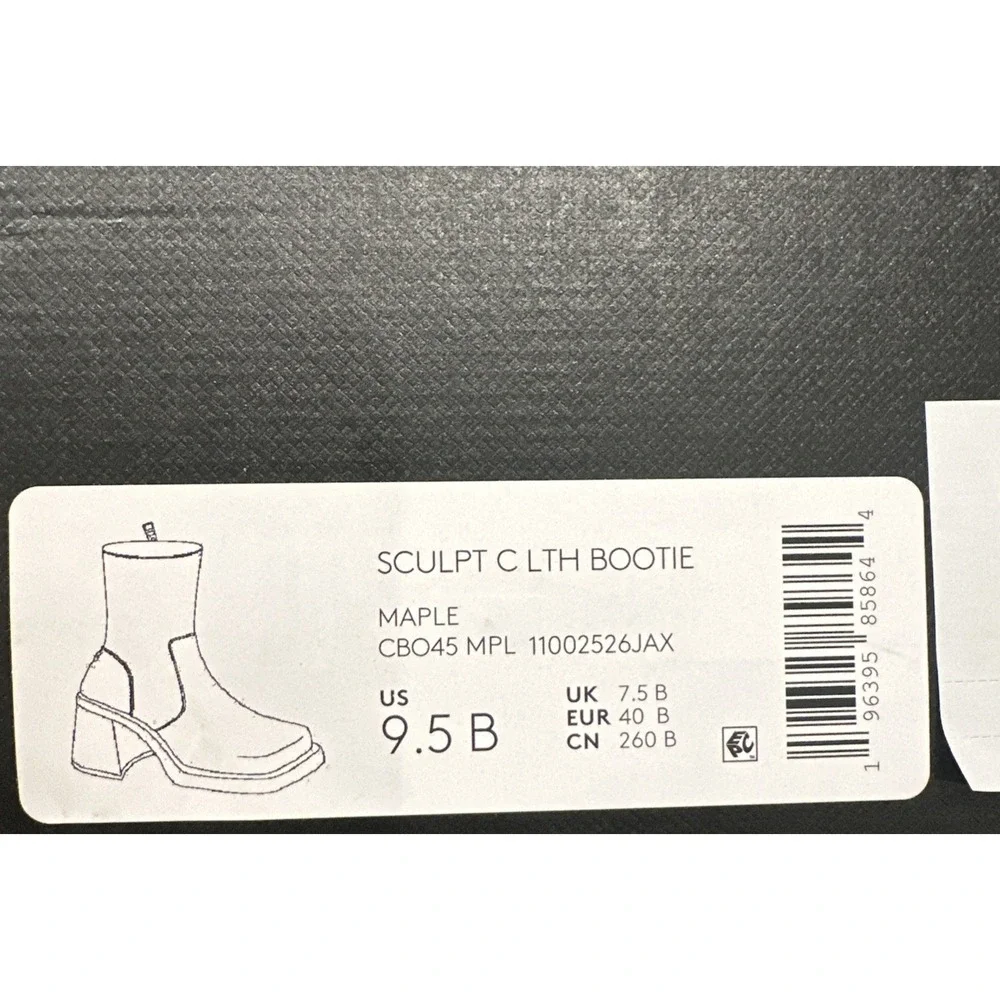 COACH Women Size 9.5B Sculpted C Leather Booties Maple Classic Sporty - Picture 16 of 16